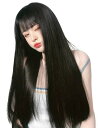 Vigorousウィッグ ロング 黒 黒髪 ストレート ブラック 女装 かつら 自然 フルウィッグ 小顔 地雷女 韓国風 耐熱wig ネット付き …