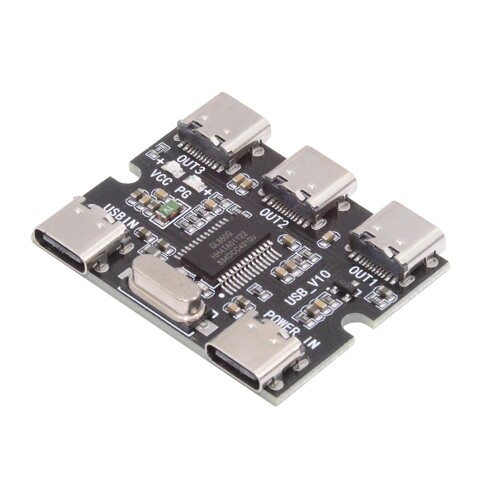 NFHK 3ポートUSB 2.0ハブ、USB C 1〜3スプリッターポートマルチプライヤ拡張アダプタ、ノートパソコン/フラッシュドライブ/キーボード/マウス用USB C追加電源付き