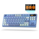 LTC Nimbleback NB841 PRO 75% ワイヤレス メカニカル キーボード (ディスプレイ スクリーンとノブ付き)、2.4G/BT/USB-C 有線 RGB 84 キー ゲーミング キーボード、3 層ダンパー、ホットスワップ PCB、