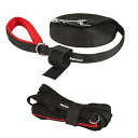 Pettom ロングリード 犬 トレーニング リード ストレス解消 ひろびろお散歩 15m, ブラック