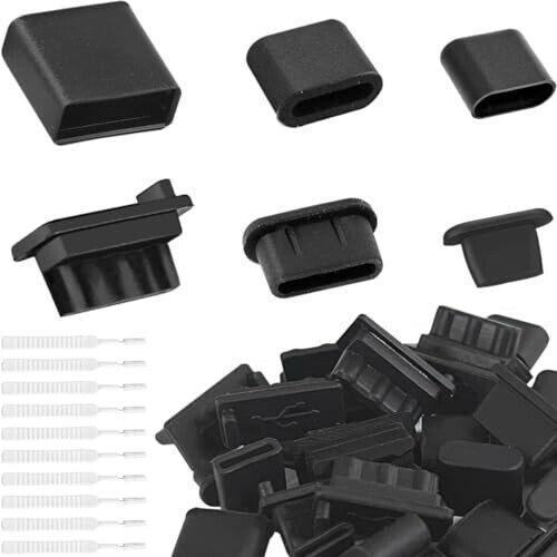 Xiatiaosann USBポート 防塵保護キャップ カバー iPhone用 Type-CポートUSB 端子 シリコンゴム製 コネ..