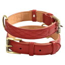 Beanspet 犬用首輪 本革 キルティング加工 小型犬 中型犬 大型犬対応 おしゃれカラー 丈夫なダブルステッチ スエード裏地 XS~XLサイズ対応 レザーカラー (レッド, XL)