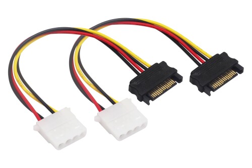 オーディオファン シリアルATA電源変換ケーブル SATA電源ケーブル (15ピン) → ペリフェラル (4ピン) 変..