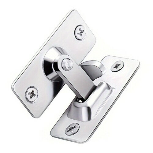 90度直角ドアロック 90度ステンレスドアファスナー直角ロック移動ドアプッシュプルドアファスナーファスナーファスナー部屋ドア栓浴室/部屋用ロック盗難防止安全ドアロック（シルバ