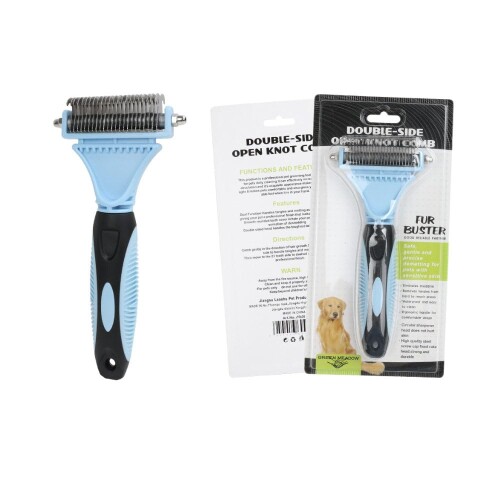 ペットブラシ 犬 猫 ペット ブラシ 毛取り ごっそりよく取れる 毛玉とムダ毛を取り除く ペット用品 (ブルー)