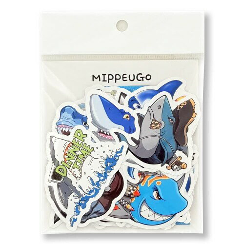 insサメステッカー 防水 シール 可愛い動物 オートバイ用ウォーターボトルヘルメット PC ポータブルノ..