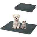 LYNCOHOME 洗える 犬用 猫用 ペットマット ペットシーツ 滑り止め 繰り返し使える ダークグレイ 毛布(2枚セット) 幅120cm