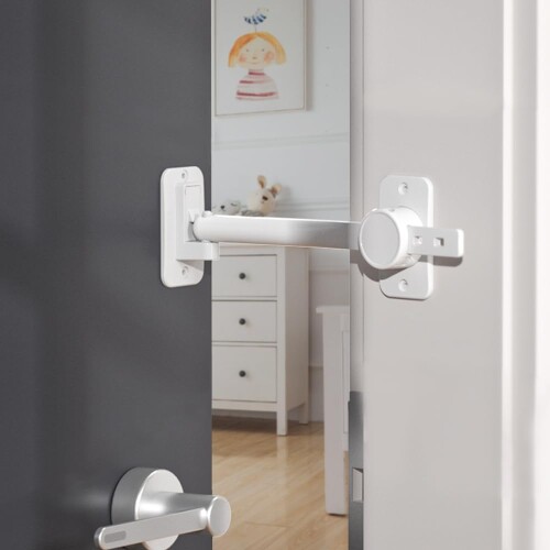 SAFELON ドアロック 引き戸ロック チャイルドロック ドアストッパー 赤ちゃん 指挟み防止 閉じ込め回避 子供安全対策 飛び出し防止 調整可能 取付簡単 工具不要 (ホワイト)