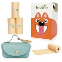 YEOBLE コンパクト皮革うんち袋ディスペンサー 付属40枚×4巻 生分解性 ブルー 軽量設計 散歩便利 犬 猫 小型犬用 臭い防止 取り外し簡単(4)