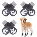 BINGPET 犬 靴下 犬用 滑り止め 6個セット ペット 肉球保護 足舐め防止 犬用靴下 マジックテープ付き 柔らかい 脱げにくい おしゃれ かわいい ペッ...