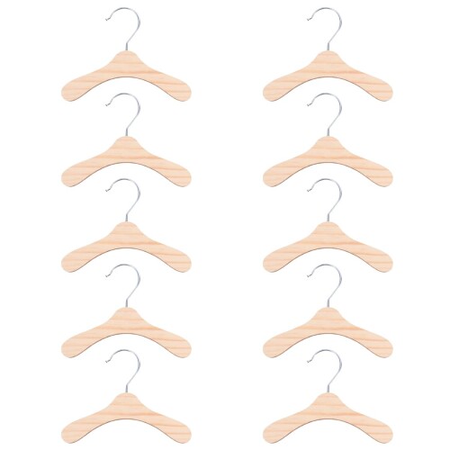 ENN LLC 木製ペットハンガー 10本セット 小型犬・猫用 服掛け おしゃれ (S)