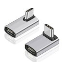 Poyiccot USB Type C 変換アダプタ L字、(2種類セット) 40Gbps USB C L字 アダプタL字 USB コネクタ、90度直角USB C 変換アダプタ対応Thunderbolt 3、Mac Book Pro、Nintendo Switch(2)