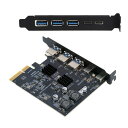 CY カード 3 つのタイプ A USB3.0 バックパネル ソケットとデュアル USB3.1 タイプ C USB-C から PCI-E エクスプレス カード ...