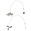 CAPASTEC ねこじゃらし 猫じゃらし 猫 オモチャ 羽 鈴 釣り竿 猫用玩具 ワイヤー 鳥毛 ふわふわ 羽 羽根 ストレス解消 頑丈 運動不足とストレス解...