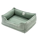 AKAGIICHI 犬 ベッド ペットベッド 猫ベッド ペットソファー 洗える フワフワ 四角型 夏 四季適用 姿勢矯正 防寒 耐噛み素材 滑り止め 取り外し可能 サイズM L (M, レイクブルー)
