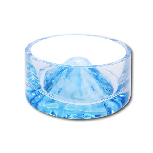 ENN LLC ハムスター ウォーターボウル クリスタルガラス 富士山形 (スカイブルー)