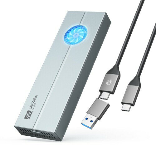 SAN ZANG MASTER M.2 SSD 外付けケース 40Gbps 冷却ファン付きの多重冷却 M.2 ケース 40Gbps高速伝送 最新のUSB4.0技術 M.2 NVMe SSD対応 アルミ合金製のケース Thunderbolt 4 SSD ケース 2230 2242 2260 2280(Mキー B+
