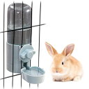 小動物用自動水飲み器 ペット うさぎ 猫 犬用自動給水器 ケージ取付型 転倒防止 漏れ防止 固定型 飲みやすい 電源不要 留守番対応 大容量500ml(ブルー)