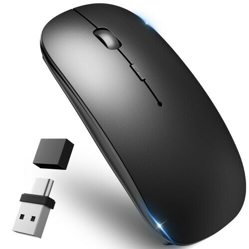 マウス 無線 Bluetooth type-c口接続 ワイヤレスマウス 静音 超薄型 小型 高感度 ブルートゥース 2.4GHz 3段階dpi切替 省電力 高耐久性 TELEC認証取得済み Mac/Windows/PC/Macbook/ipad/タブレット/iPhone/Andr