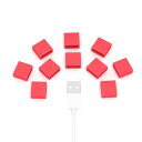 USB-Aタイプ(標準タイプ) 10個パック 脱落防止ソフトシリコン製 オスポート防塵保護カバー 防塵・防湿・防錆・ポート保護プラグカバー、保護スリーブ (レッド)(2)