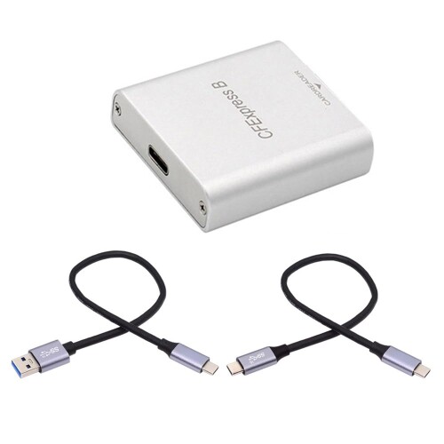 xiwai USB3.1 Type-C USB3.0 Type-A - CFE Type-B スロットカードリーダー Gen 2 10Gpbs CF Express 延長アダプター USB C - USB C/USB Aケーブル付き