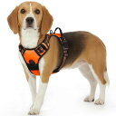 Eagloo 犬 ハーネス 小型犬 5-13kg 子犬用 犬への負担が少ない 引っ張り防止 サイズ調整可能 脱着簡単 夜間反射 安心散歩 通気性 軽量 柴犬 パグ (S オレンジ)