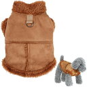 犬 冬服 防寒着 コート ジャケット 小型犬 中型犬 (ブラウン, L)