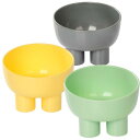 morytrade 猫 犬 食器 ペットボウル 餌皿 ペット食器 フードボウル プラスチック 3個セット (イエロー/グリーン/グレー)