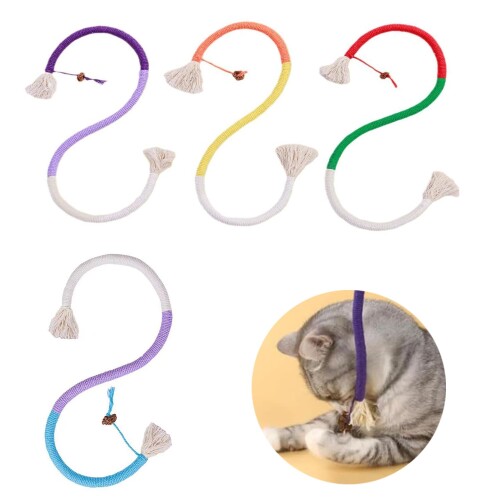 猫 玩具 紐 切れない 70cm4色4本セット 猫のおもちゃ歯磨き 猫ロープおもちゃ 天然安全 無害 運動不足とストレス解消 猫遊び 道具