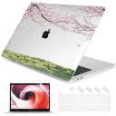 Batianda 13インチMacBook Pro ケース(2022 2021 2020)発売、型番: A2338 M1/M2 A2289 A2251保護ケース 薄型 耐衝撃 軽量+ JIS配列日本語 キーボードカバー + 液晶保護フィルム、桜の木の下(2)