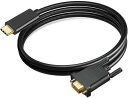 USB C - VGA ケーブル (1080P フル HD) Type-C オス - VGA オス コンバータ (Thunderbolt 3) 互換 USB-C VGA アダプタ コード MacBook Pro/Air、iMac、SurfaceBook 2、Chromebook、ほとんどの Android 携帯電話用 (1M)