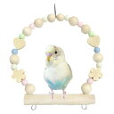 日本製 安心安全素材 天然木 セキセイインコ 文鳥 小鳥 ブランコ スイング Sサイズ おもちゃ アスレチック ステンレス 小動物にも タイプNA パステルカラー 約14×14(cm) 小鳥用 NA83:パステ(4)