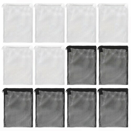 KDSSYFT フィルターバッグ 12枚入り メッシュ 袋 濾過ネット フィルターネット ジッパー付き 再利用可..