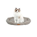 Alien Pet 猫 犬 ベッド ペットベッド クッション 柔らかい ふわふわ 滑り止め ペットソファー 清掃しやすい 中小型犬用 マット 洗える 防寒 四季通用(カーキ/M)