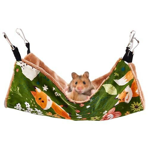 小動物 ハンモック フェレット ハンモック ハムスター ハンモッ ハンモック ベッド冬用 隠れ家遊び場暖かい小動物飼育ケージ内装 適用小さな子猫 ハムスター 小さなペット 29×29cm （ M