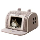 JAMIE P. 猫 ベッド 犬 ペットベッド ドーム型 犬用ベット 洗える ふわふわ ハウス 犬小屋 猫クッション 滑り止め 暖かい 防寒 冷房対策 子犬 小型犬 猫用 サイズ選択可 カラー選択可 (ライ