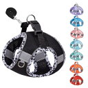 KUVEELA PET 小型犬 猫 中型犬 ハーネス リードセット 牽引ロープ 胸当て 胴輪 ドッグウエア 反射光ストリップ付き メッシュ おしゃれ 調節可能 ...