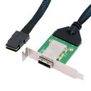 CY 外部ミニ SAS SFF-8088 オス - SFF-8088 メス延長ケーブル PCBA、ロープロファイル ブラケット付き