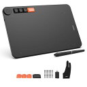 VEIKK ペンタブ 10×6インチ Androidスマホ対応 板タブ 筆圧感知8192段階 傾き検知±60° ショートカットキー6個・ダイヤル1個 電源不要ペン ペンタブレット イラスト お絵描き 漫画 ゲーム Window