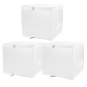 3個セット 収納ボックス 30X30X30CM ファスナー付き 27L 衣類収納ケース 奥行30cm 透明収納ボックス 重ねて置ける 折りたたみ式 収納ケース