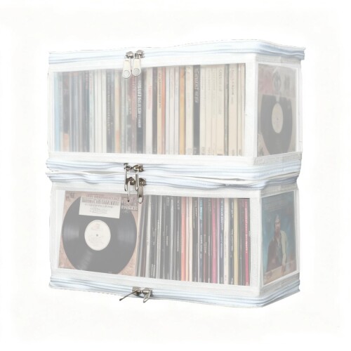 ohbien CD収納ケース 2個セット 30X15X15cm 約25~30枚収納 半透明 折り畳み 軽量 取り出しやすい 持ち..