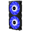 upHere PCケースファン3連 青色LED PWM 3PINコネクタ デイジーチェーン接続 240*120*25mm…(2)