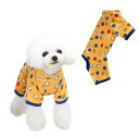 Jimjis 犬 服 ロンパース つなぎ服 秋 冬 春 犬の服 パジャマ 小型犬 ドッグウエア チワワ 部屋着 洋服(イエロー,S)
