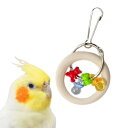 インコ かじりおもちゃ 日本製 安心安全素材 天然木 塗料不使用 セキセイインコ オカメ 鳥 文鳥 小鳥 おもちゃ レインボー おしゃぶり (カラフルA, 約10.5cm)|詳細画像