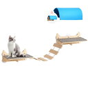 MOHOPE 猫 窓用ハンモック 猫用 キャットステップ 吊り橋 トンネルのキャットステップ 木製 ペットベッド 吸盤式 壁掛け 両用 猫用窓枠座り台 四季兼用...