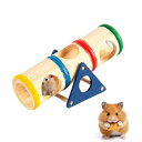 小動物用 天然木製トンネル&遊具セット - ハムスター シーソー付き 歯磨き効果 運動不足&ストレス解消 ウサギ チンチラ モルモット用 隠れ家