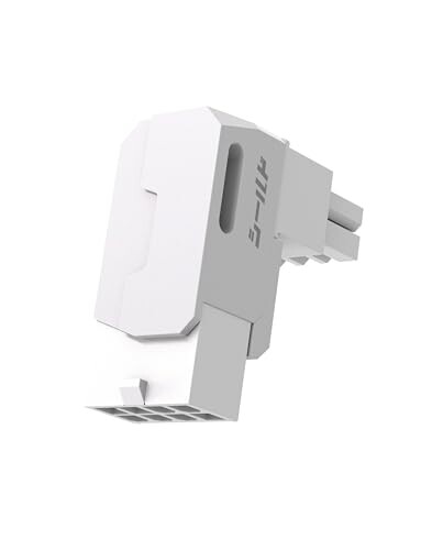 EZDIY-FAB シールドシリーズ 8ピン 変換 PCIe GPU 電源アダプター、PCI Express用 電源変換アダプタ 8ピン90度角度アダプター、グラフィックボード用 アルミニウムデザイン リバースタイプ 白 - 1