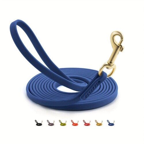 JoyFusion 犬 リード PVC素材 防水 トレーニング用 汚れに強い 1cm厚手 長い からまりにくい 自由調整 散歩 大型犬 小型犬 ハーネス 使いやすい アウトドア 海 川 キャンプ 1.5m ブルー