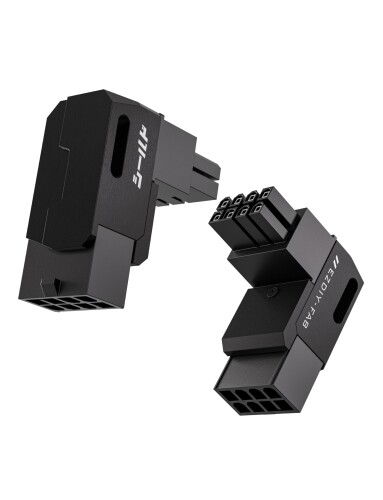 EZDIY-FAB シールドシリーズ 8ピン 変換 PCIe GPU 電源アダプター、PCI Express用 電源変換アダプタ 8ピン90度角度アダプター、グラフィックボード用 アルミニウムデザイン 標準タイプ 黒 - 2パッ