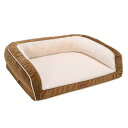 EMME ペットベッド ソファー 枕付き クッション性が 高反発 ふわふわ もこもこ 高齢犬 子犬 猫 多頭飼い 取り外せるカバー 滑り止め 中型犬 大型犬 洗える ペット用 ラクダ色111X86X26cm XLサ